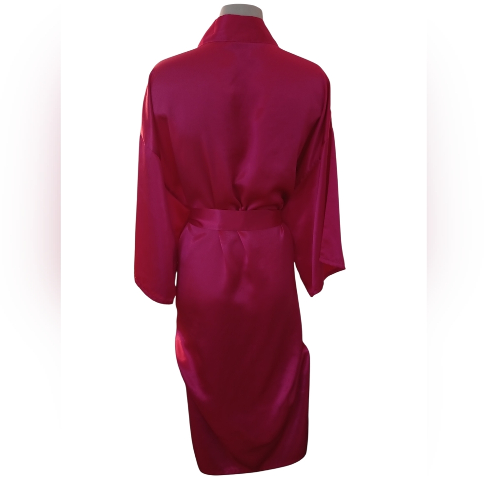 2/40$ Eaton Vanity Fair Pink Satin Robe One Size - Picture 3 of 11